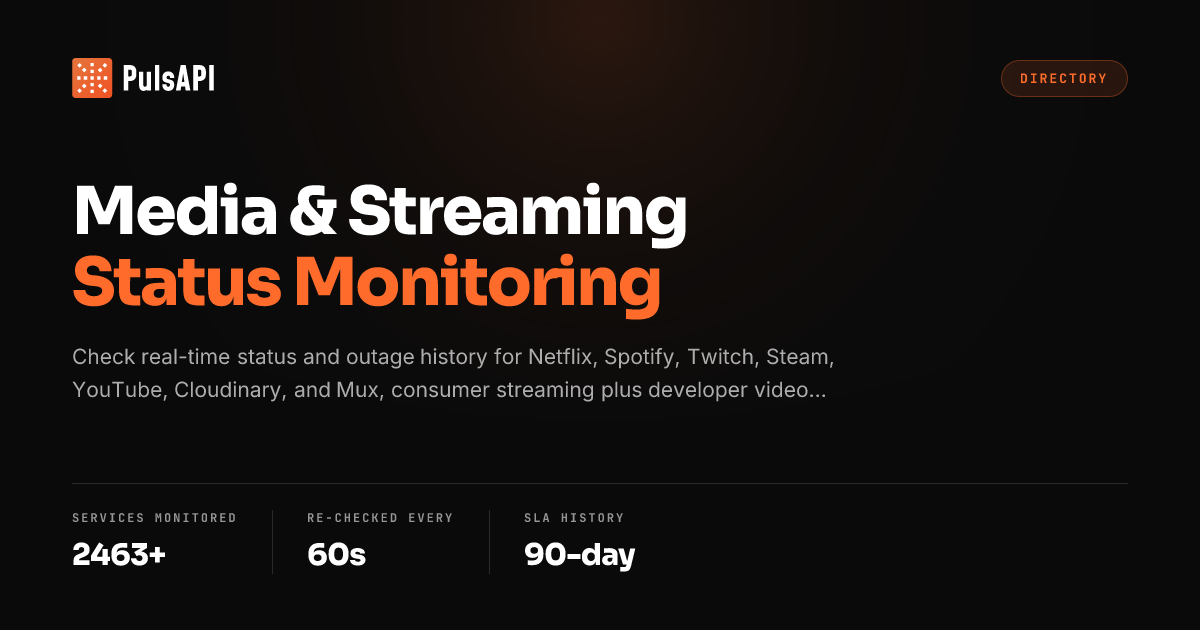 Streaming Status: Netflix, Spotify, Twitch, Steam
